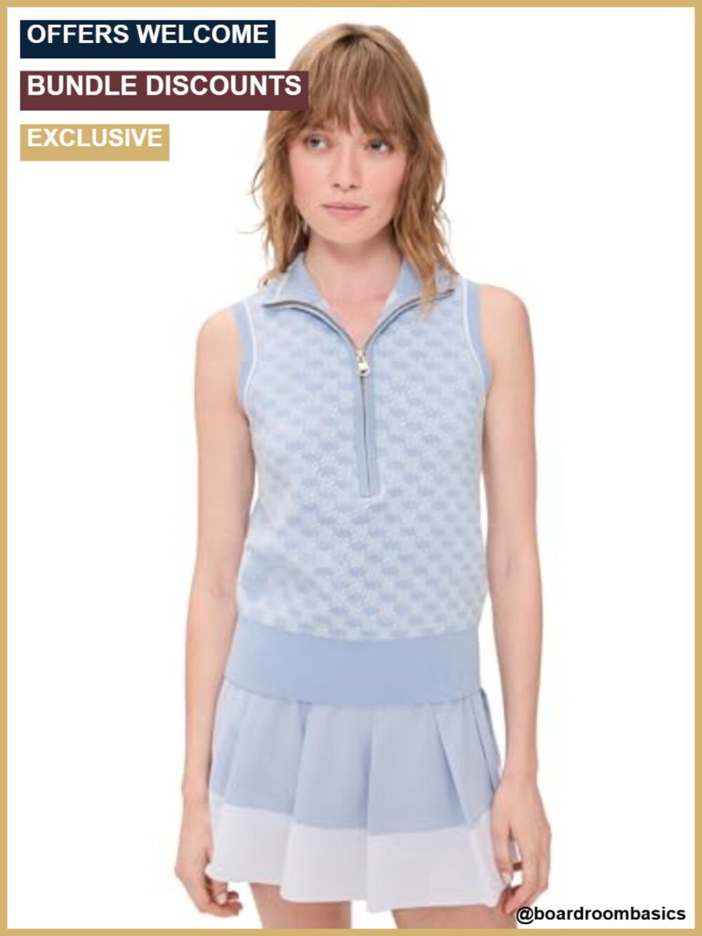 Varley Vincent Half Zip Jacquard Knit Sweater Vest